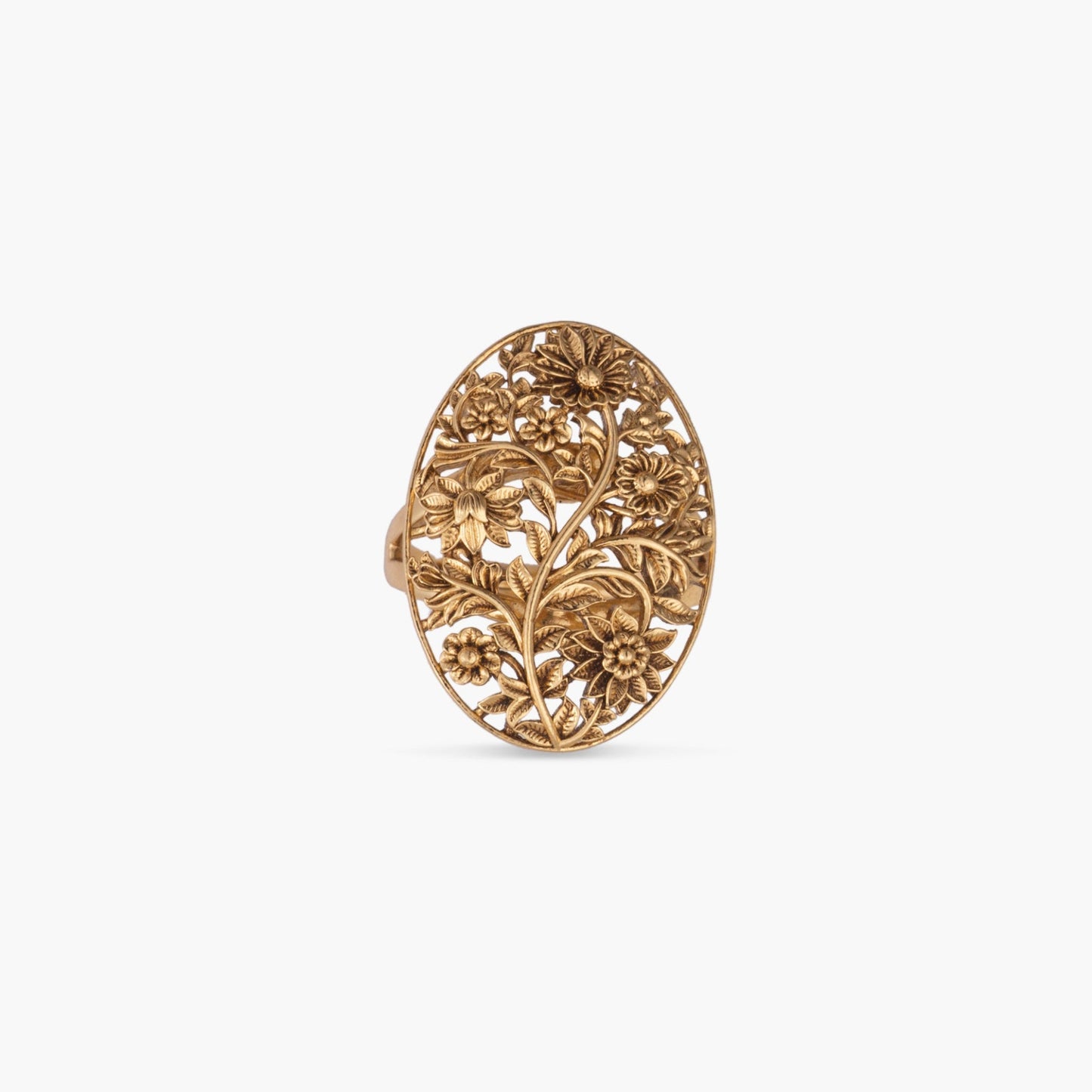 Kusuma Antique Silver Ring