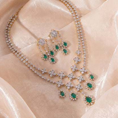 Tara CZ Silver Necklace Set