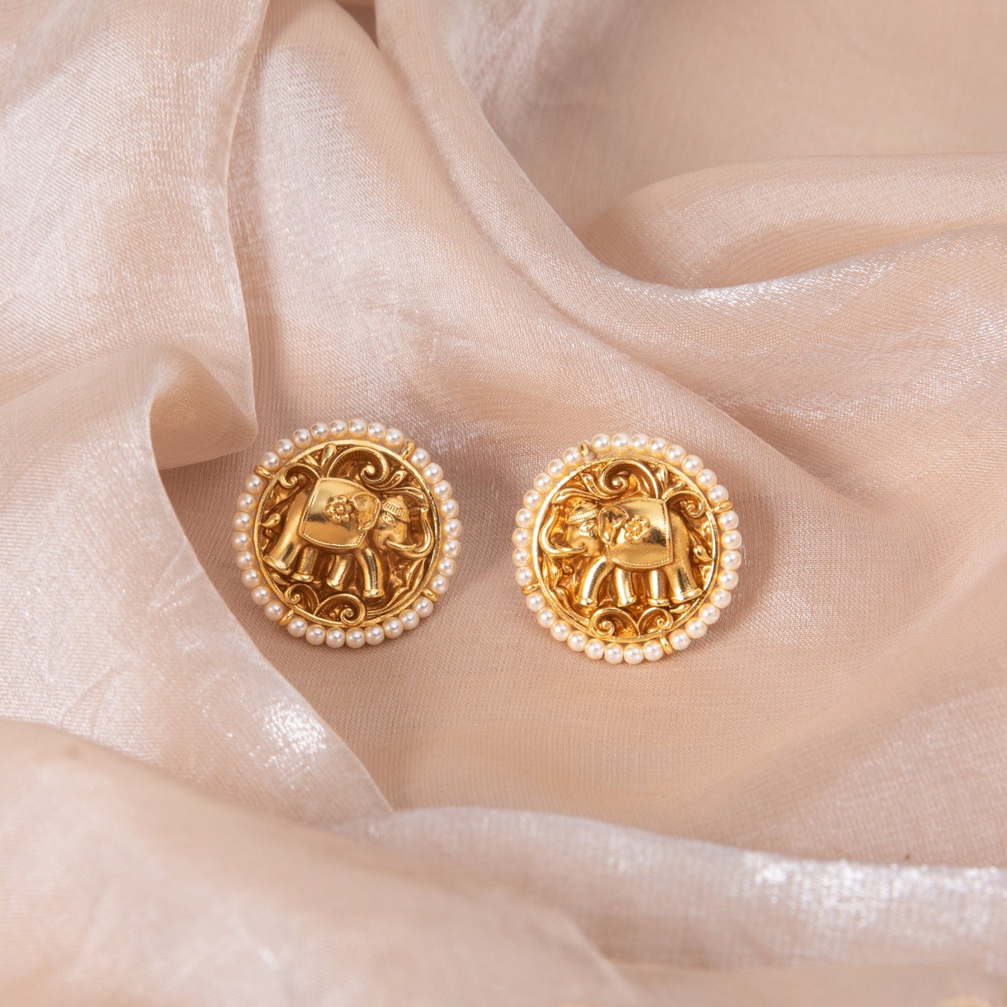 Gaja Antique Silver Stud Earrings