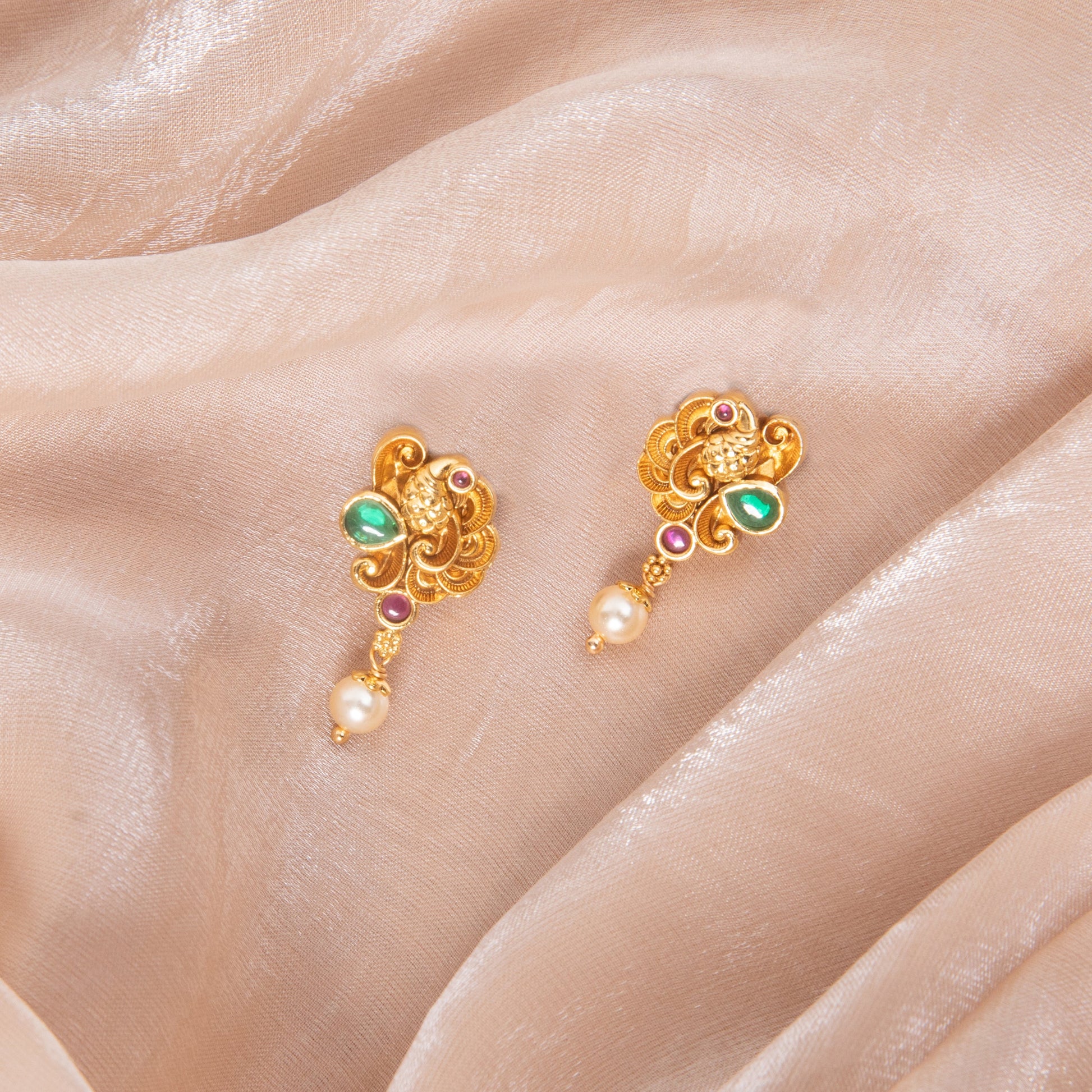 Shikhandi Antique Silver Stud Earrings