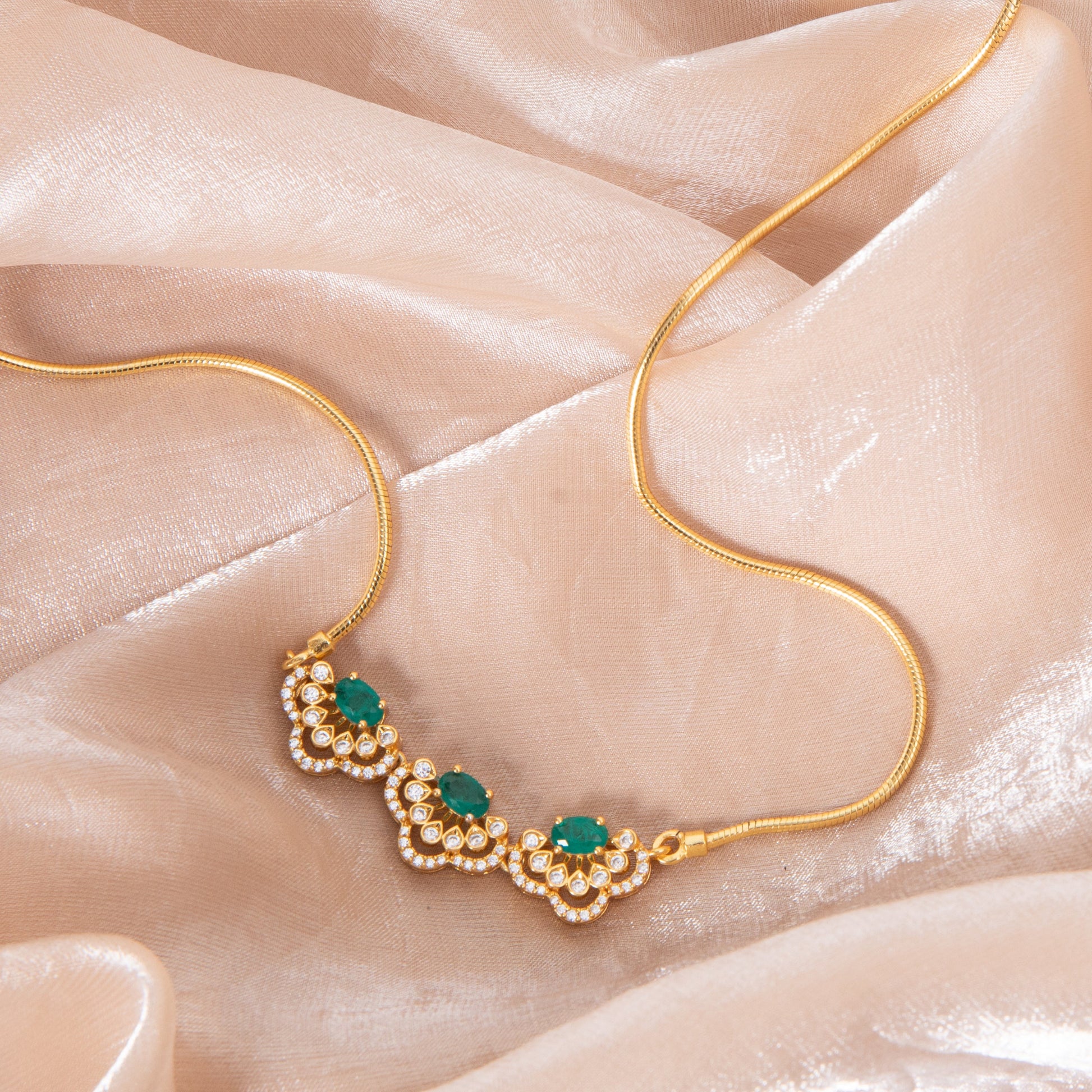 Lina CZ Silver Pendant Necklace
