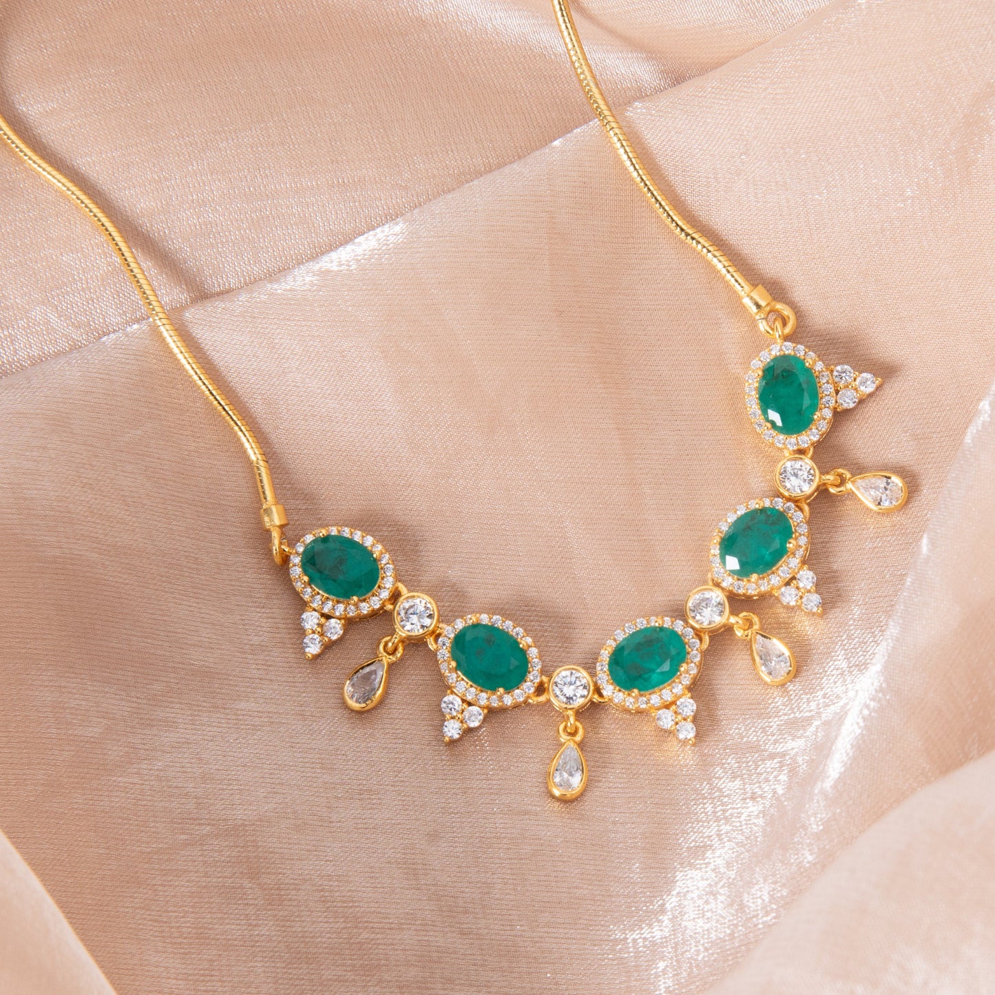 Zoya CZ Silver Pendant Necklace