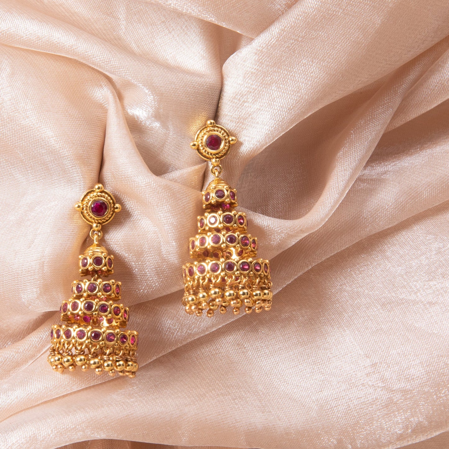 Chandrika Antique Silver Jhumka Earrings