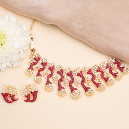 Naia CZ Silver Choker Set
