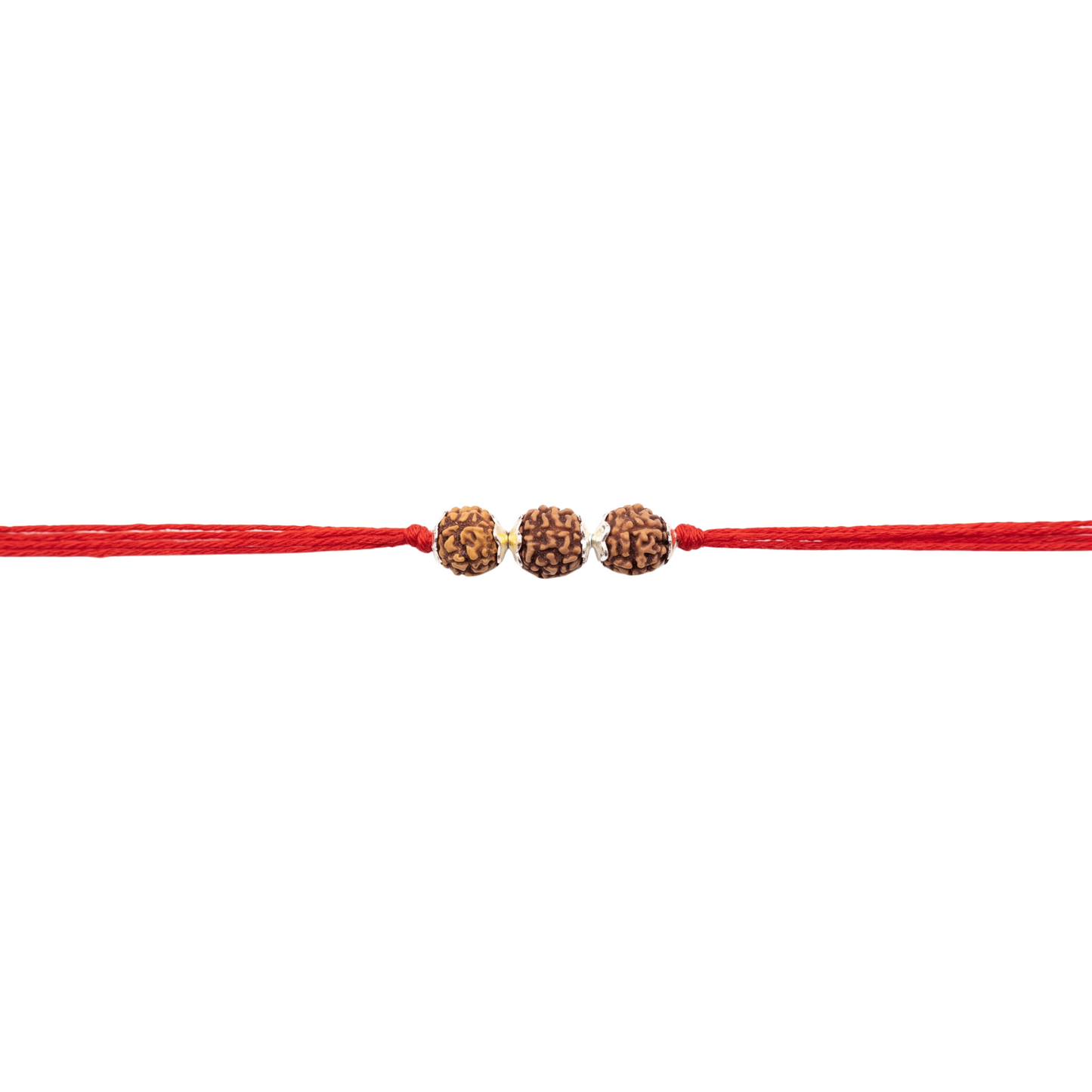 Trividh Rudraksha Silver Rakhi