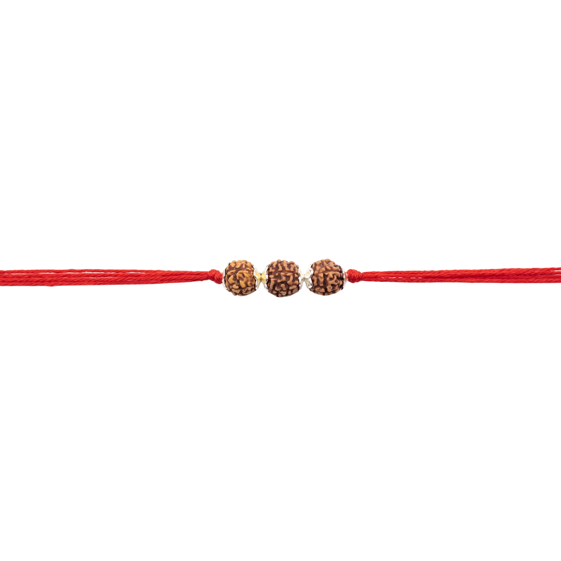 Trividh Rudraksha Silver Rakhi