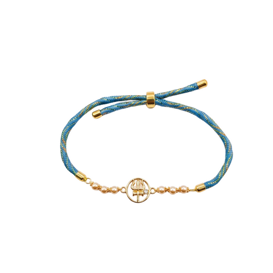 Trishul Gold Plated Silver Rakhi