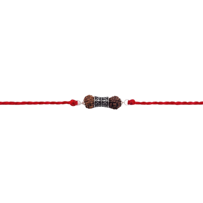 Mahadev Rudraksha Silver Rakhi