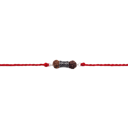 Mahadev Rudraksha Silver Rakhi