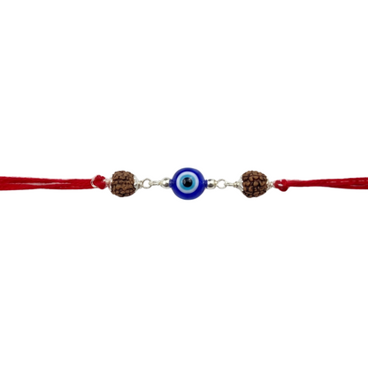 Trinetra Rudraksha Silver Rakhi