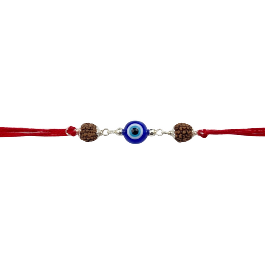 Trinetra Rudraksha Silver Rakhi