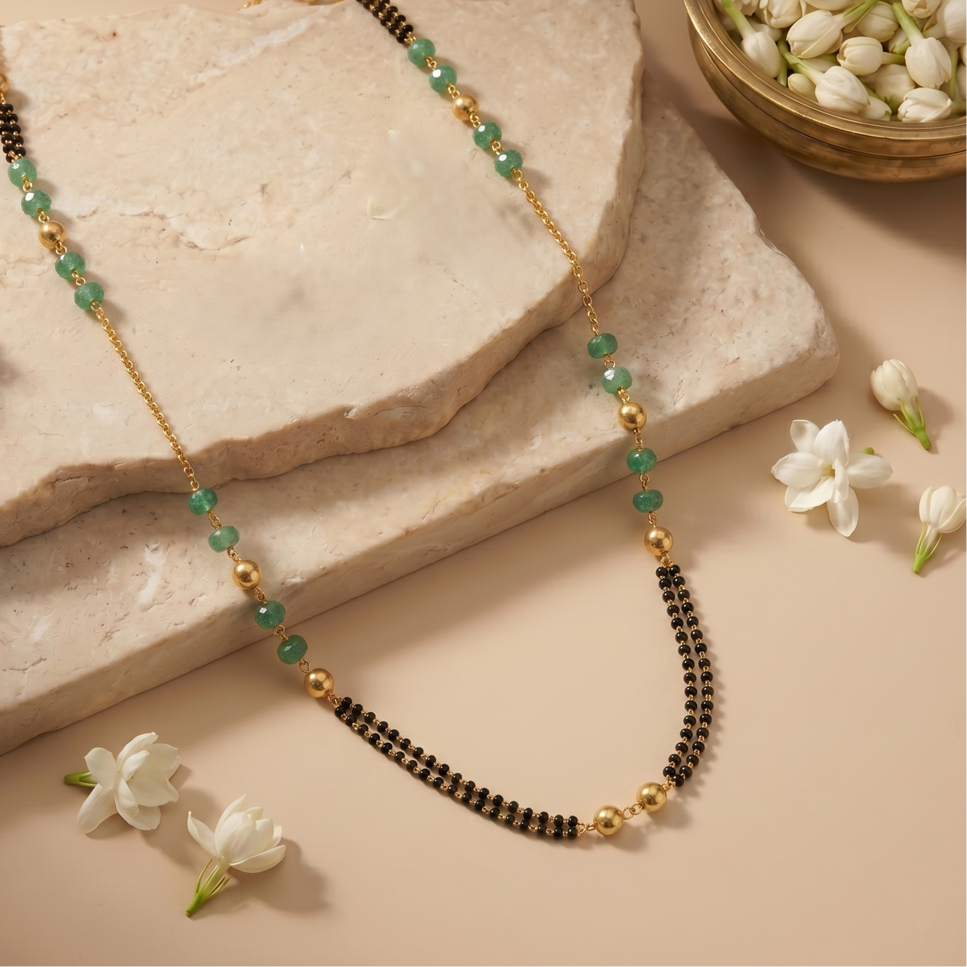 Suniti Beaded Silver Mangalsutra