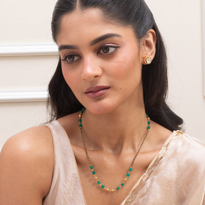 Nidhi Beaded Silver Mangalsutra
