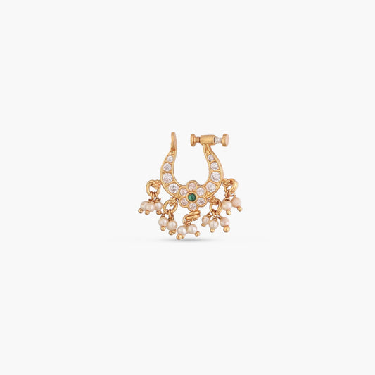 Akanksha Jadau Silver Nose Ring