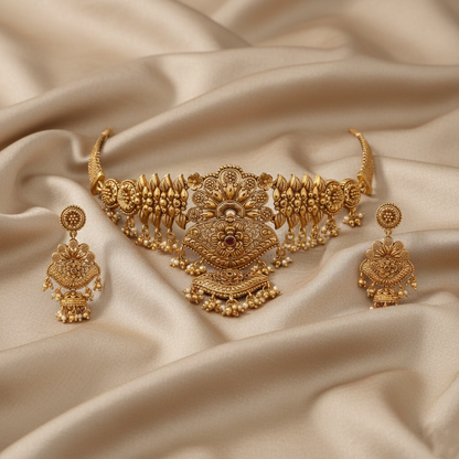 Swara Floral Classic Statement Choker Set