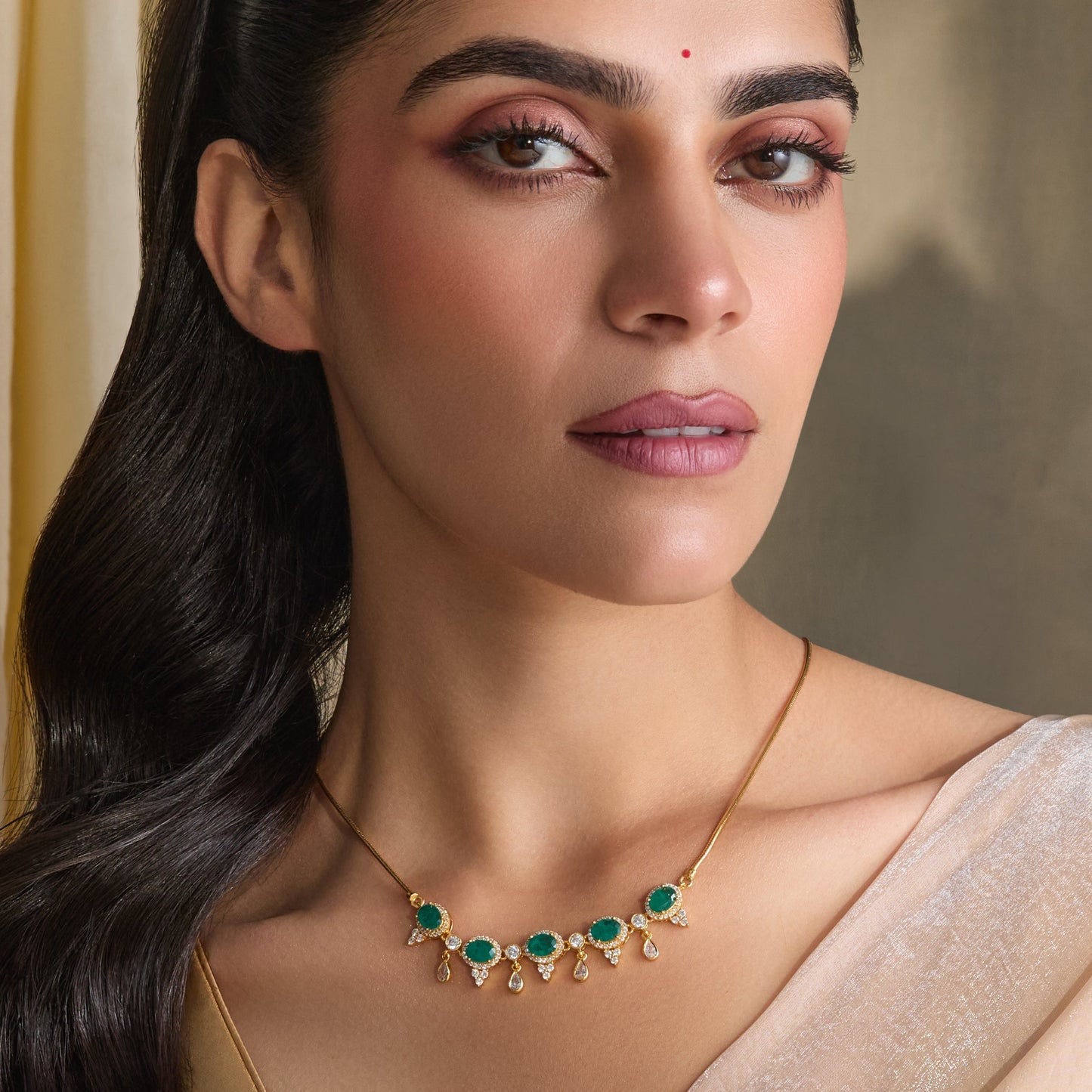 Zoya CZ Silver Pendant Necklace