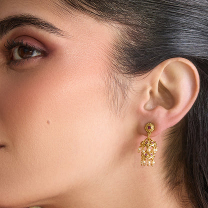 Madhavi Antique Silver Jhumka Earrings