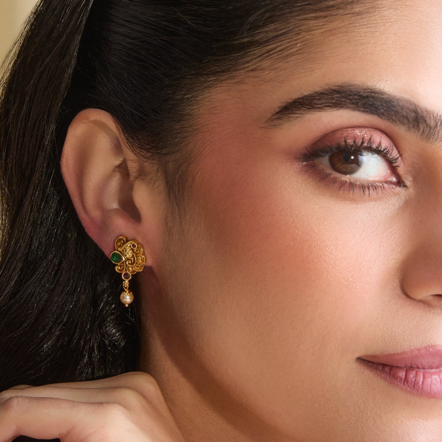 Shikhandi Antique Silver Stud Earrings
