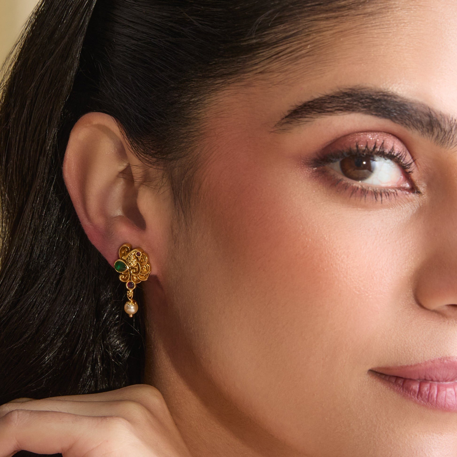 Shikhandi Antique Silver Stud Earrings