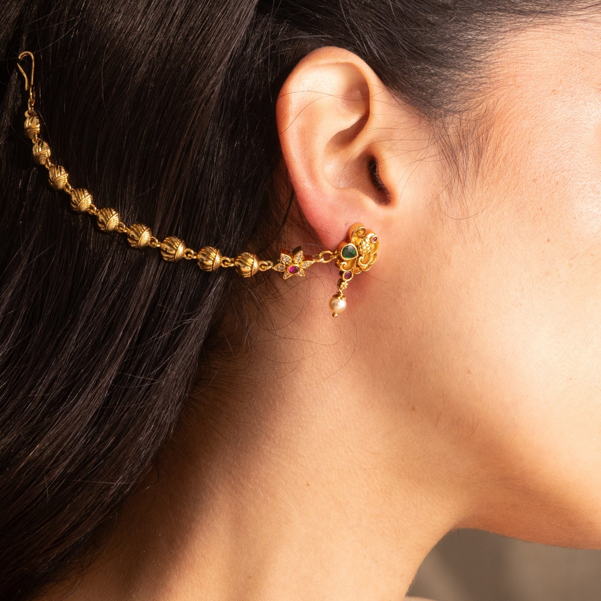 Malini Antique Silver Ear Chain