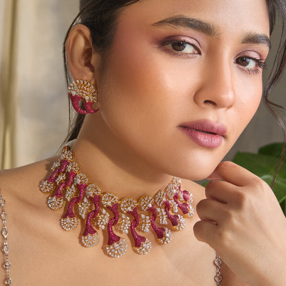 Naia CZ Silver Choker Set

