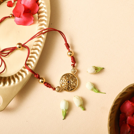 Floral Swirl Silver Rakhi