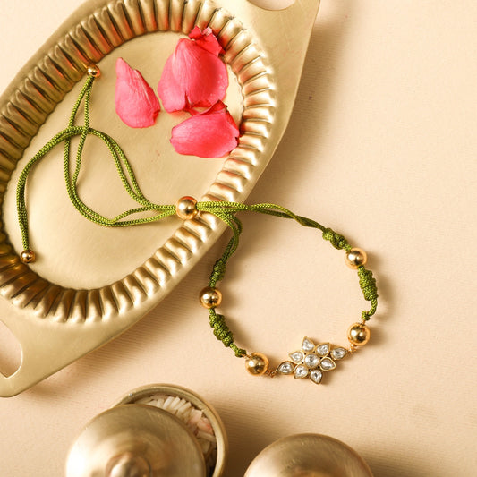 Petunia Antique Silver Rakhi 