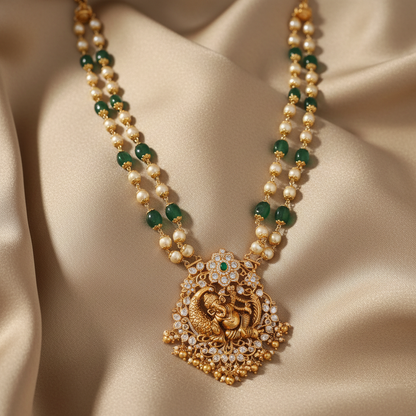 Vikata Antique Temple Beads Silver Necklace
