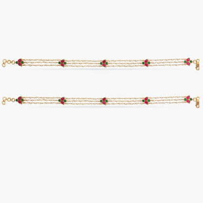 Taruni Jadau Silver Anklets