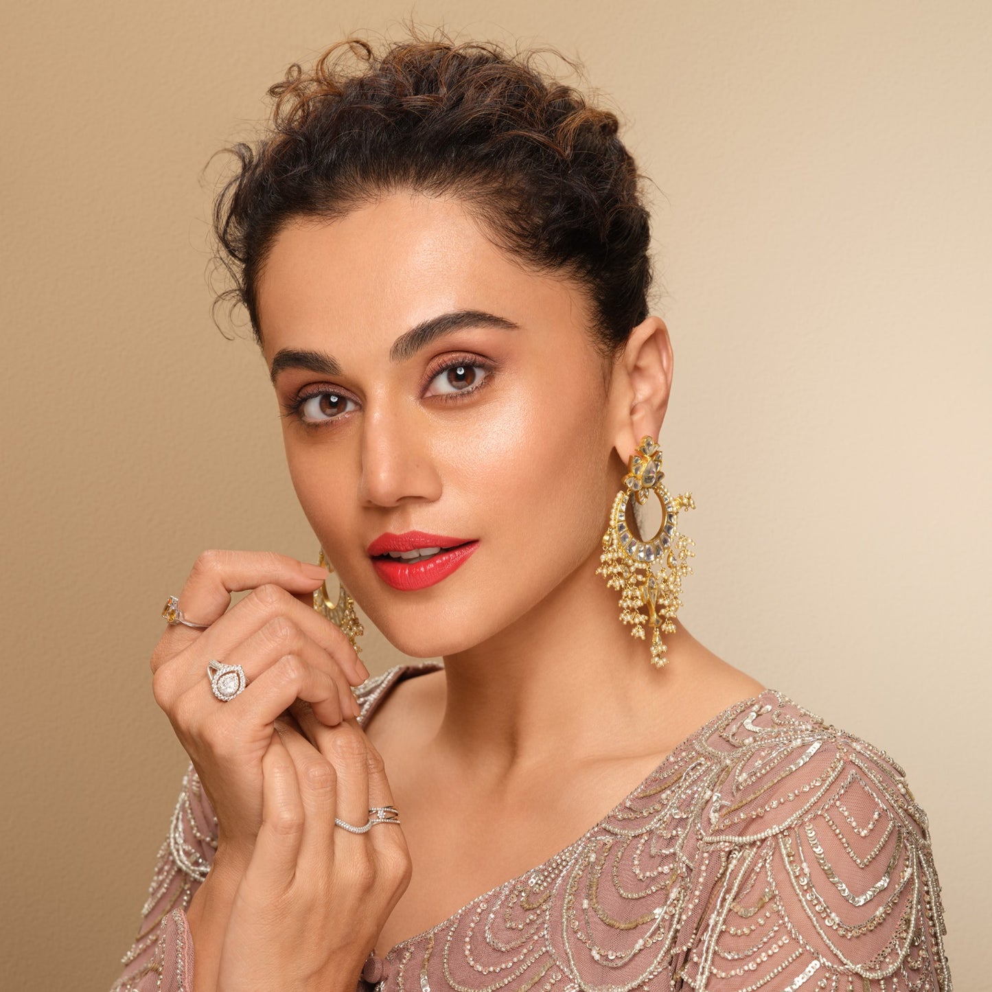 Wave CZ Delicate Silver Band Finger Ring