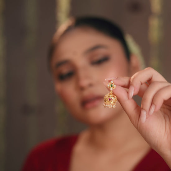 Tanira CZ Silver Jhumka Earrings