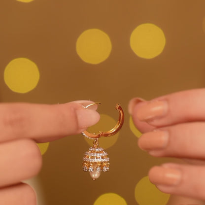 Antara CZ Silver Jhumkas