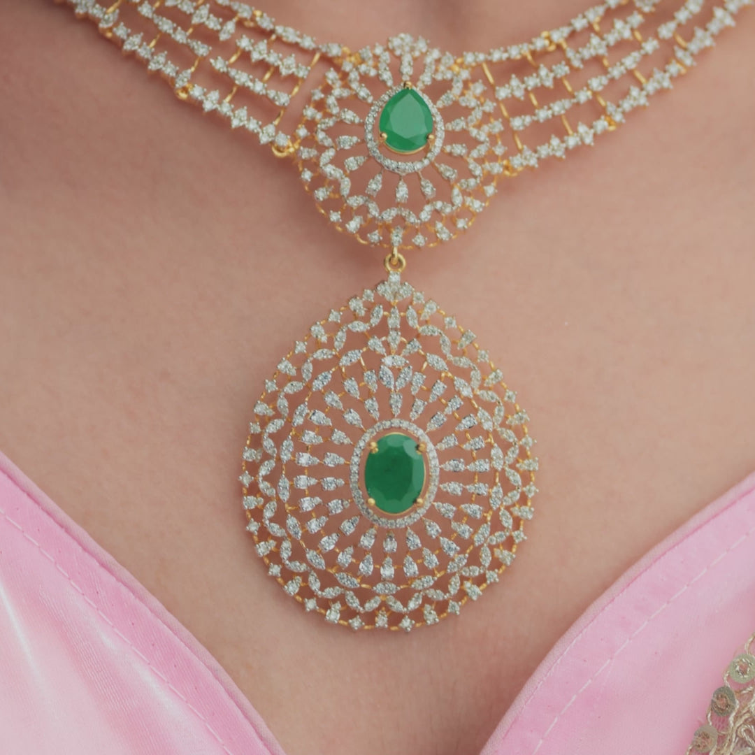 Rashi CZ Silver Necklace Set
