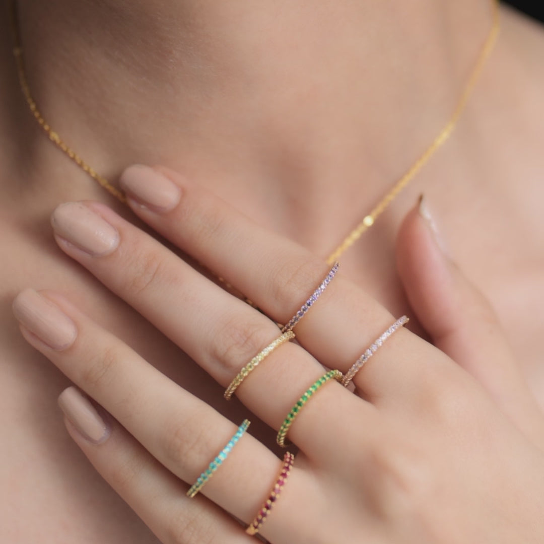 Circle of Love Red Silver Ring