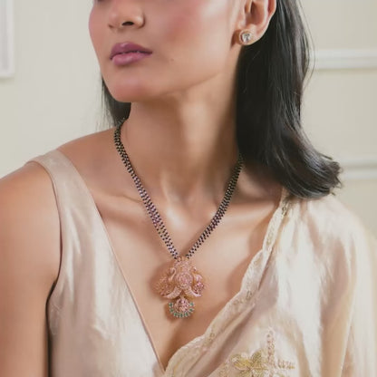 Mayura Temple Silver Mangalsutra