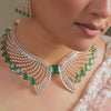 Aveline Emerald CZ Silver Necklace Set