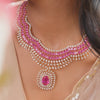 Swari CZ Silver Necklace Set