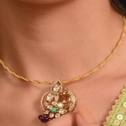 Madhura Moissanite Silver Pendant Necklace