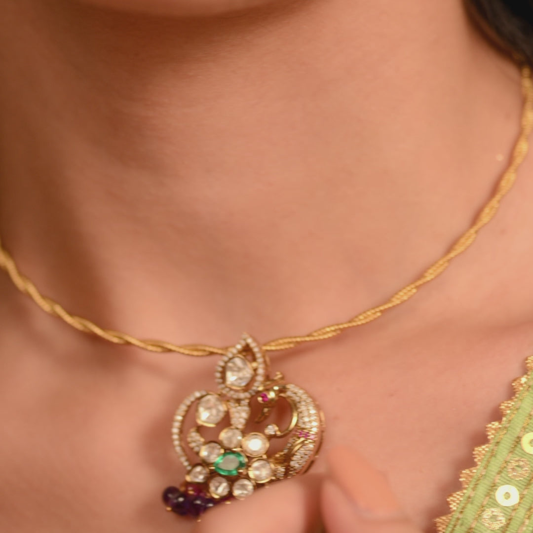 Madhura Moissanite Silver Pendant Necklace