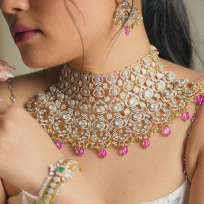 Vera CZ Silver Choker Set
