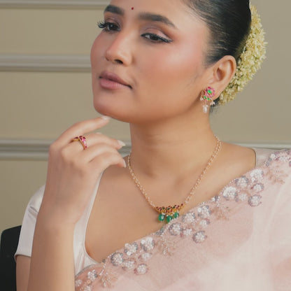 Tara Delicate Jadau Silver Necklace