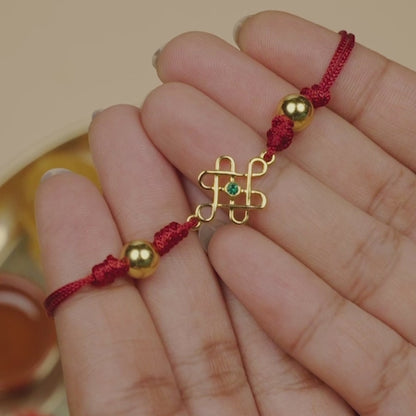 Mandala Gold Plated Silver Rakhi
