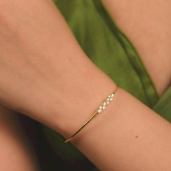 Ananya CZ Silver Cuff Bracelet