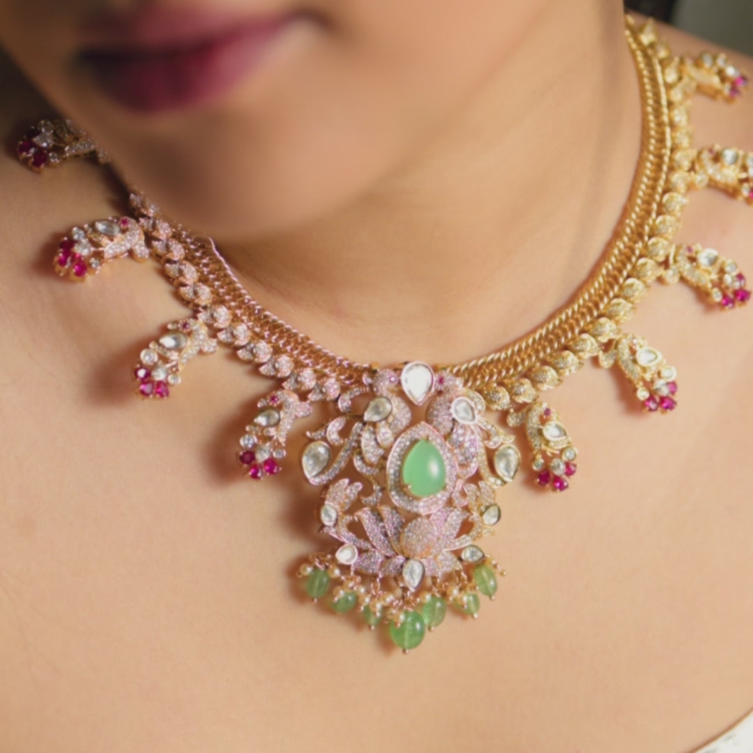 Siya Moissanite Silver Necklace
