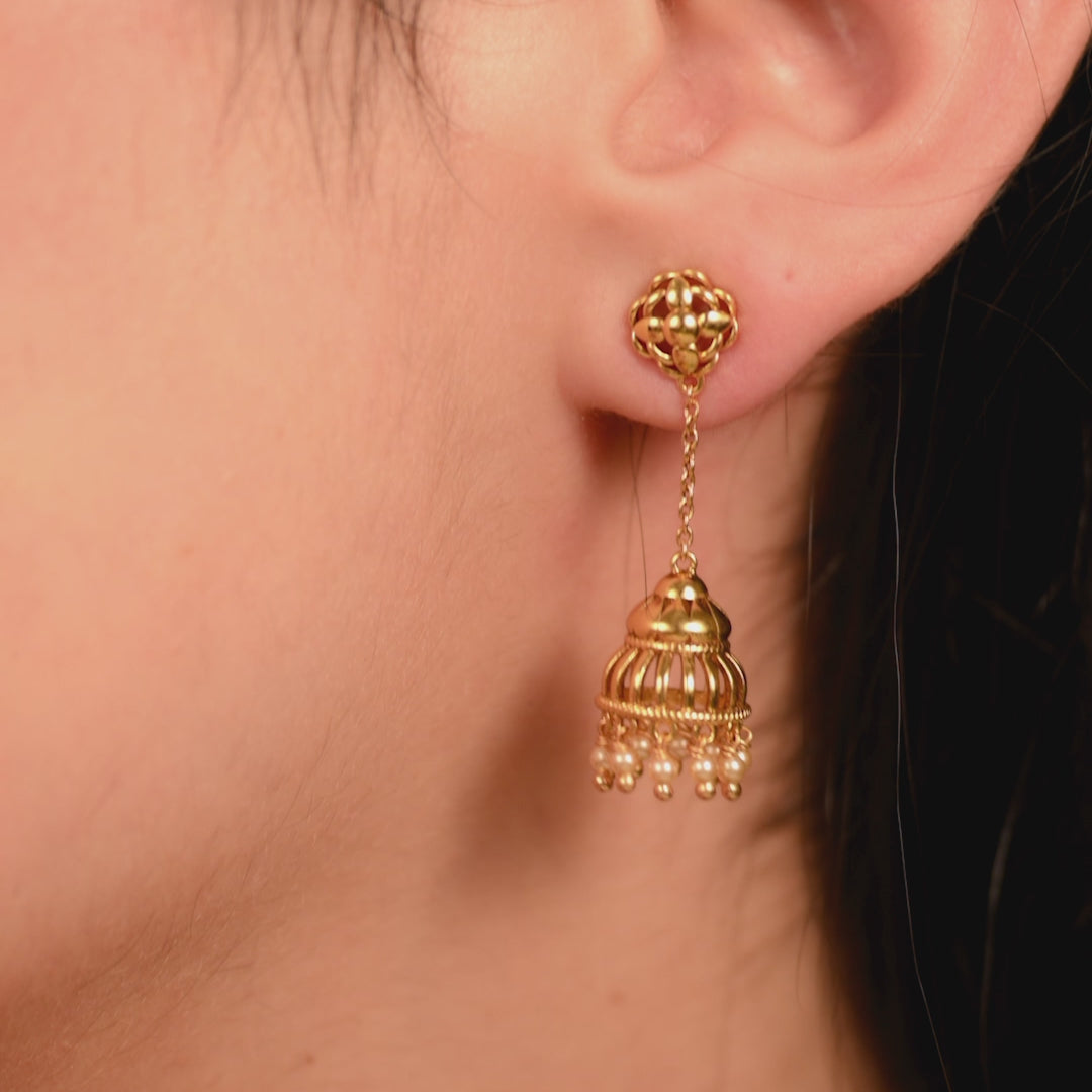 Basra Antique Jhumka Silver Earrings