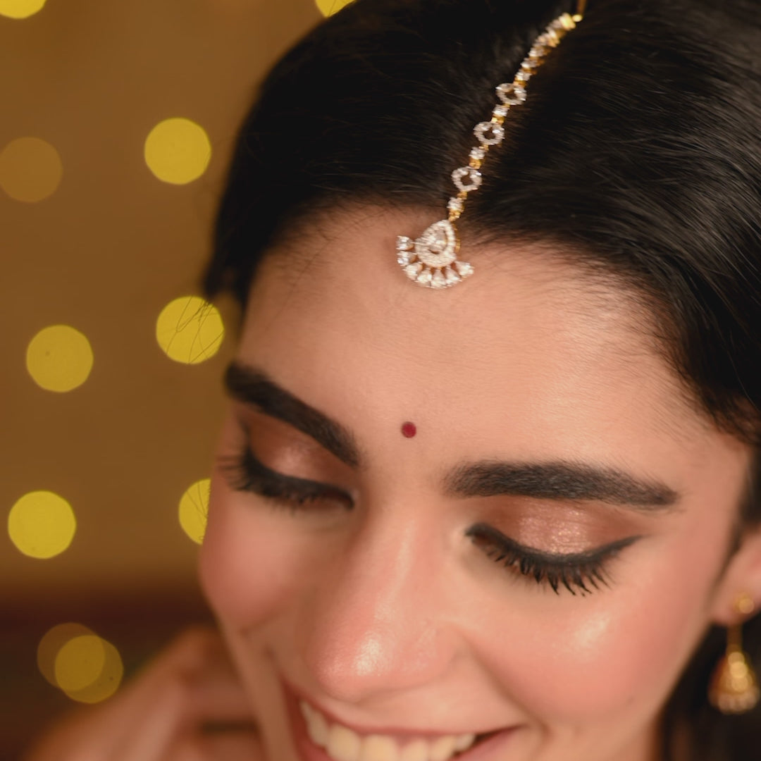 Nysa CZ Silver Maang Tikka