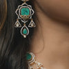 Chandrika Moissanite Layered Silver Necklace Set

