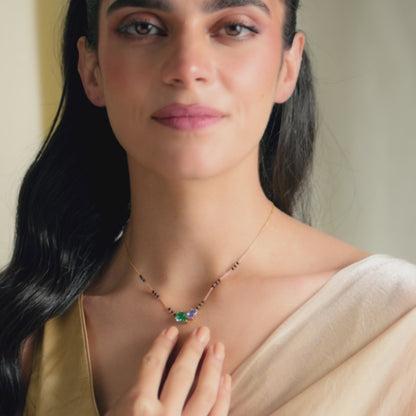 Toi Et Moi CZ Silver Mangalsutra
