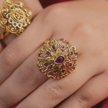 Swara Statement Silver Ring