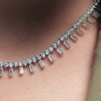 Noor CZ Ice Queen Silver Necklace